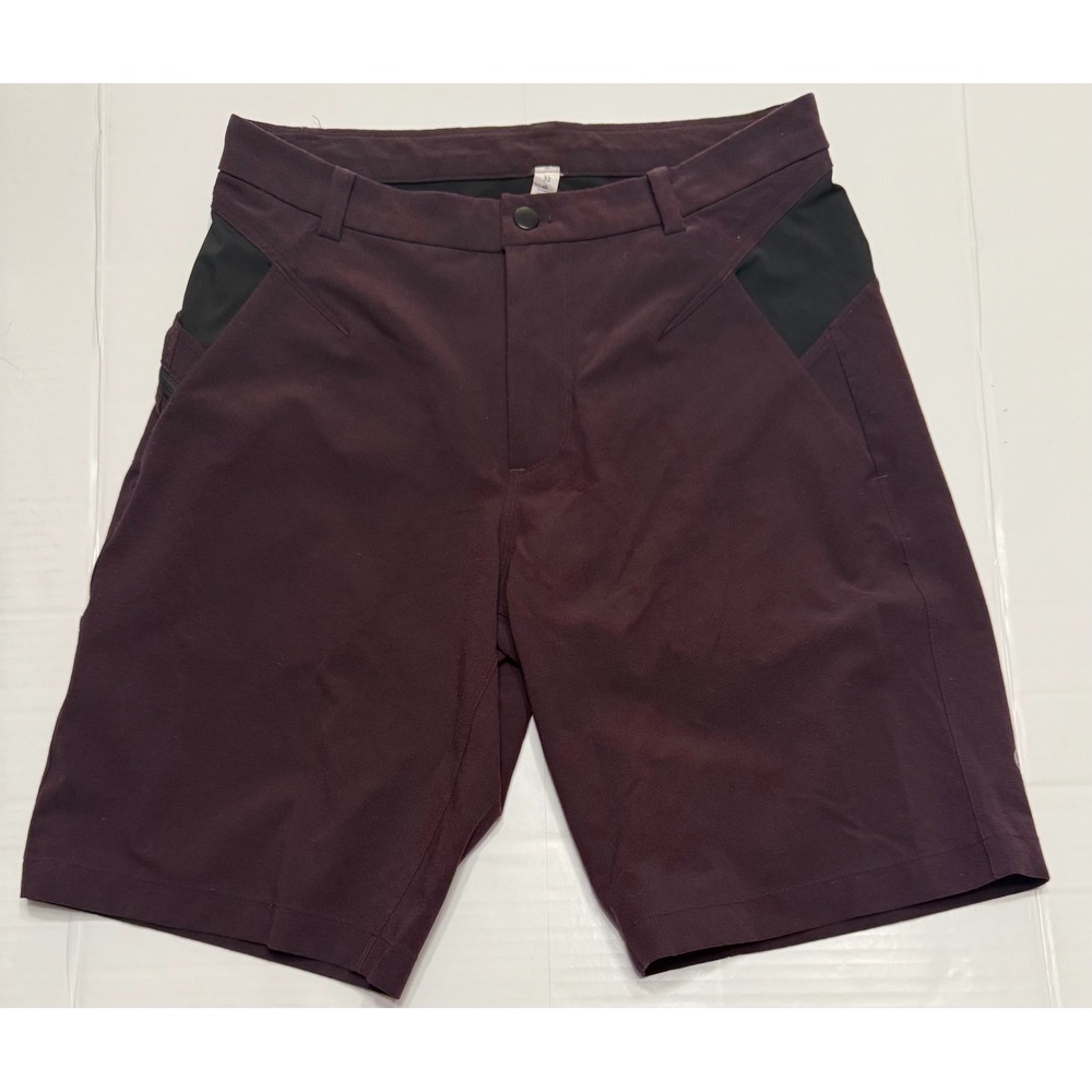 Lululemon Athletica Mens Commission Shorts 32 Burgundy Plum Active Golf Commuter